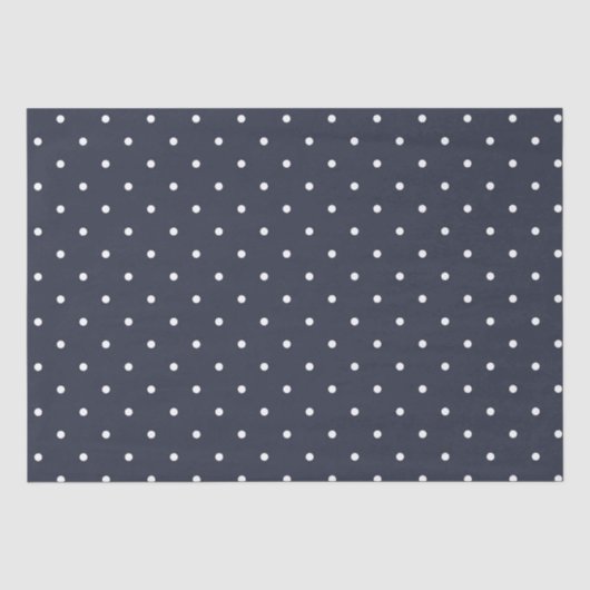 Navy White Polka Dots Seidenpapier (Vorderseite)