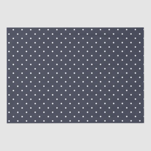 Navy White Polka Dots Seidenpapier (Vorderseite)