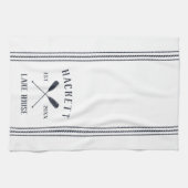 Navy & White Rusoars Personalisiertes Lake House Geschirrtuch (Horizontal)
