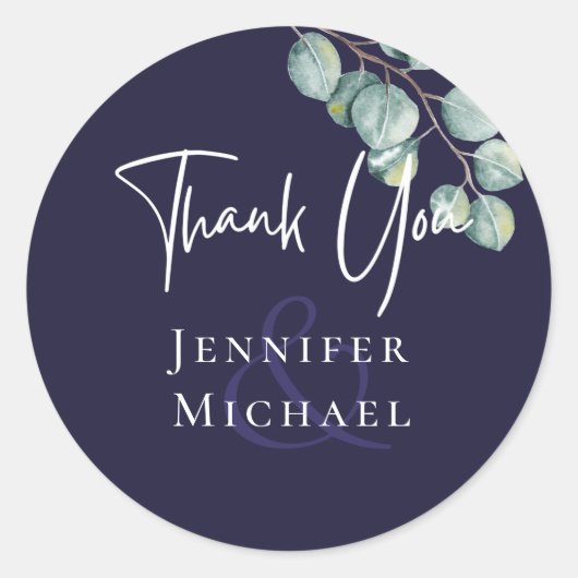 Navy White Sage DANK YOU Eucalyptus Stickers (Vorderseite)