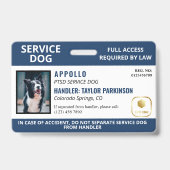 Navy White Service Dog Logo und Foto-ID Ausweis (Vorderseite)
