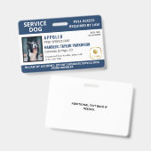 Navy White Service Dog Logo und Foto-ID Ausweis (Vorder- & Rückseite)