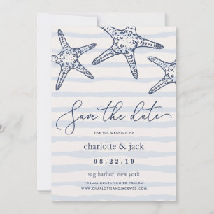 Navy & White Starfish Save the Date
