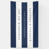 Navy & White "Tomorrow we Do" Probe Dinner Banner (Vertikal)