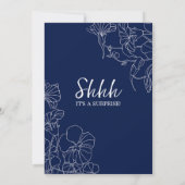 Navy White Überraschung 70. Geburtstag Einladung (Rückseite)