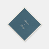 Navy White Wedding Serviette (Ecke)