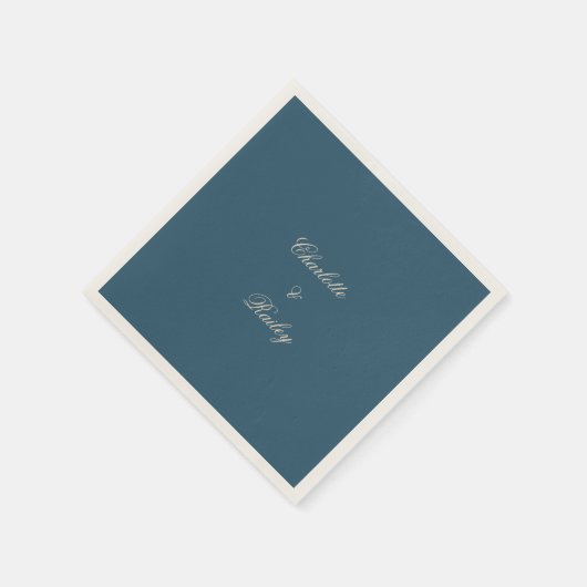 Navy White Wedding Serviette (Ecke)