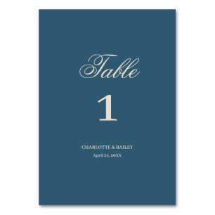 Navy White Wedding Tischnummer