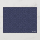 Navy & White Wedding Tischnummer Card Empfang (Rückseite)