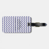 Navy White Zickzack Hot Pink Quatrefoil Monogramm Gepäckanhänger (Rückseite horizontal)
