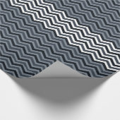 Navy White Zigzag Geschenkpapier (Ecke)