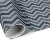 Navy White Zigzag Geschenkpapier (Rolleneckpunkt)