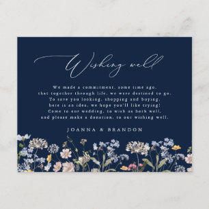 Navy Wildblume Meadow Garden boho wollen gut Begleitkarte