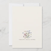 Navy Wildblume Meadow Garden Brautparty Einladung (Rückseite)