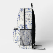 Navy-Wildblumen für Aquarellfarben Bedruckter Rucksack (Rechts)