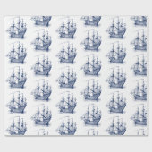 Navy Wind Segelboot 2 Musterteppichpapier Geschenkpapier (Flach)