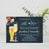 Navy Wine Extravagant Just Liebe Hochzeit einladen Save The Date (Stehend Vorderseite)