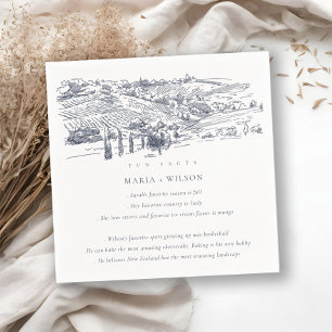 Navy Winery Mountain Sketch Hochzeitspass Fakten Serviette