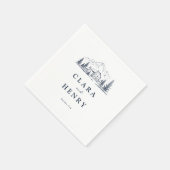 Navy-Winter-Hochzeitsservietten im Bergstil Serviette (Ecke)