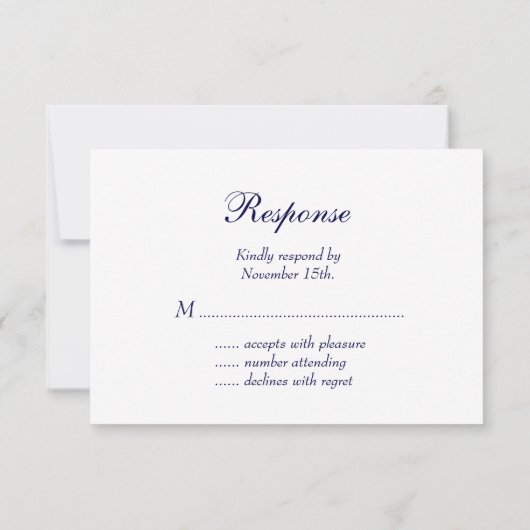 Navy Winter Lace UAWG RSVP Karte (Rückseite)