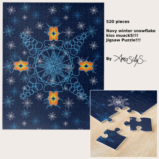 Navy Winter Snowflake Kiss Muack S!!! 520 Stk. Puzzle