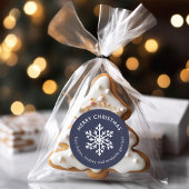 Navy Winter Snowflake Weihnachtsgeschenk Aufkleber