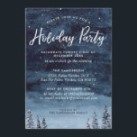 Navy Winter Watercolor Holiday Party Einladung<br><div class="desc">Diese elegante winterfarbene Urlaubsparty lädt zum Verweilen ein.</div>