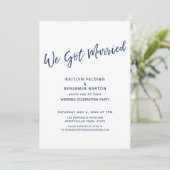 Navy Wir Got Verheiratet Lässig Moderne, nur Empfa Einladung (Stehend Vorderseite)