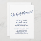 Navy Wir Got Verheiratet Lässig Moderne, nur Empfa Einladung (Vorne/Hinten)