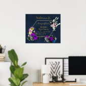 Navy Wonderland Bridal Tee Willkommenspender Poster (Heimbüro)