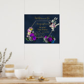 Navy Wonderland Bridal Tee Willkommenspender Poster (Küche)
