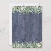 Navy Wood Eucalyptus Save the Date | Rustic Einladung (Rückseite)