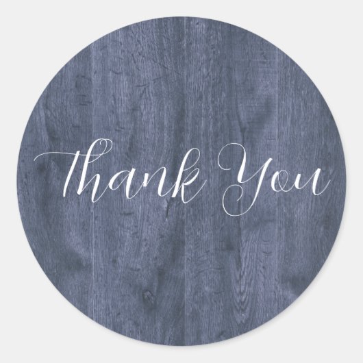 Navy Wood Eucalyptus Wedding Round Stickers (Vorderseite)