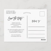 Navy Wood Sonnenblumen String Lights Save the Date Postkarte (Rückseite)