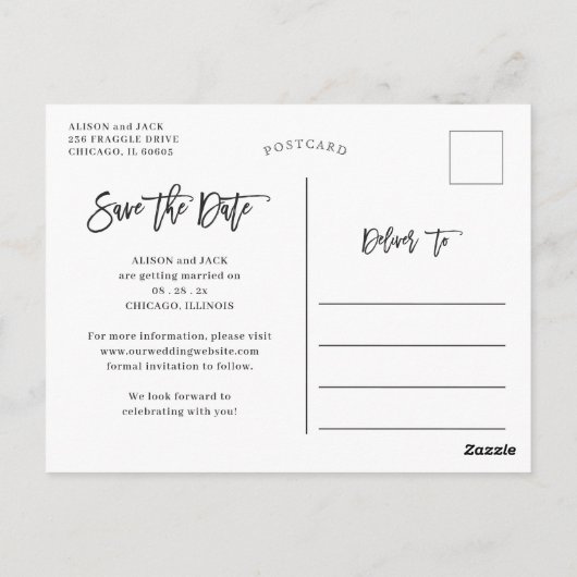 Navy Wood Sonnenblumen String Lights Save the Date Postkarte (Rückseite)