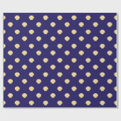 navy wrapping paper navy with golden sea scallops geschenkpapier (Flach)