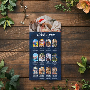 Navy Year in Review Multi Foto Collage Weihnachten All In One Einladung