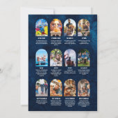 Navy Year in Review Multi Foto Collage Weihnachten Ankündigung (Rückseite)