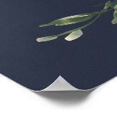 NAVY YELLOW BLUSH BURGUNDDY FLORAL BRAUTPARTY POSTER (Ecke)