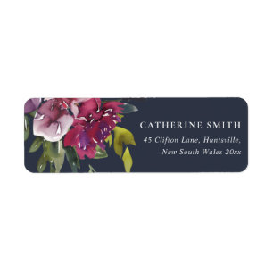 NAVY YELLOW BLUSH BURGUNDY FLORAL BUNCH ADRESSE
