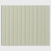 Navy & Yellow Preppy Gestreifter Näh- und Bastelra Geschenkpapier (Flach)