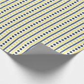 Navy & Yellow Preppy Gestreifter Näh- und Bastelra Geschenkpapier (Ecke)