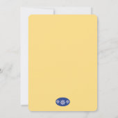 Navy & Yellow Retro Kitchen Brautparty Einladung (Rückseite)