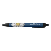 Navy & Yellow Trendy Daisy Floral Pen Kugelschreiber (Unterseite)