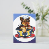 Navy Yorkie Poo Postkarte (Stehend Vorderseite)