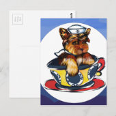 Navy Yorkie Poo Postkarte (Vorne/Hinten)