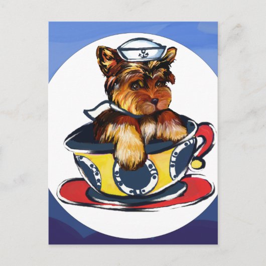 Navy Yorkie Poo Postkarte (Vorderseite)