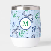Navy Zebra Martinis Blue Monogram Preppy (Rückseite)