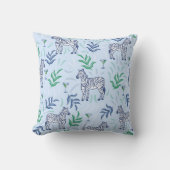 Navy Zebras Martinis Foliage Preppy Decor Blau Kissen (Vorderseite)