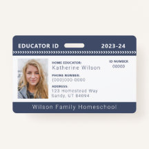 Navy Zickzack Homeschool Educational ID Abzeichen